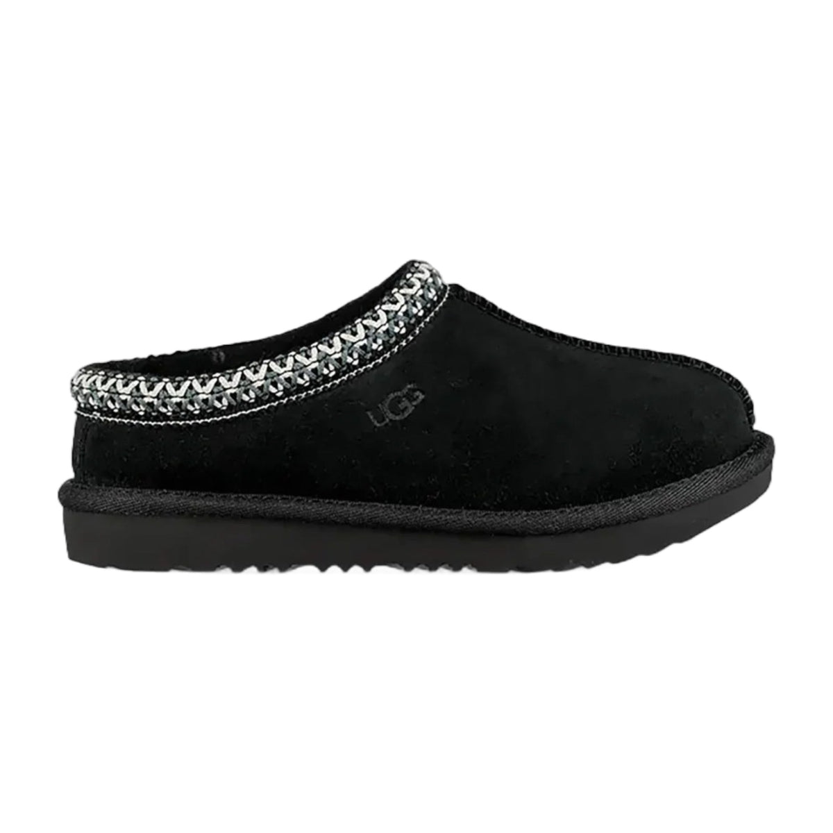 UGG Tasman Little/Big Kids' Slippers — Black Suede Sheepskin