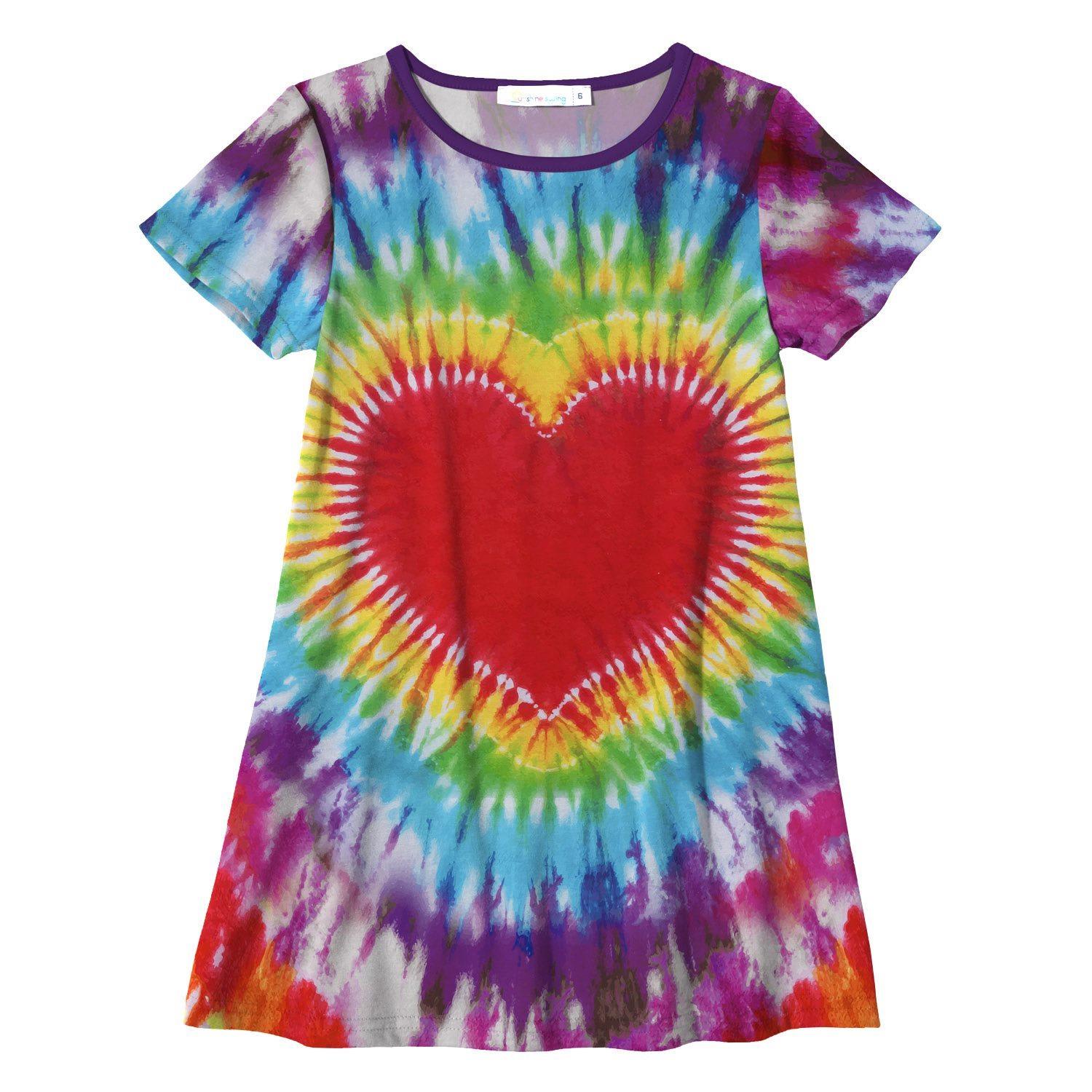 Rainbow Tie Dye T Shirt Dress 90s Pastel Tie Dye Striped T Shirt Dress