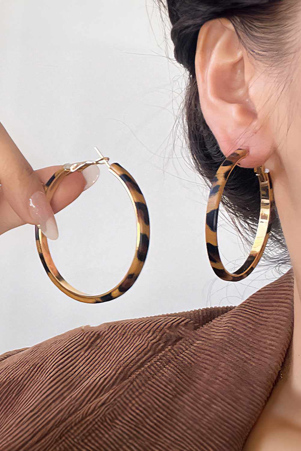 Sajira Stainless Alloy Hoop Earrings - Leopard / ONE