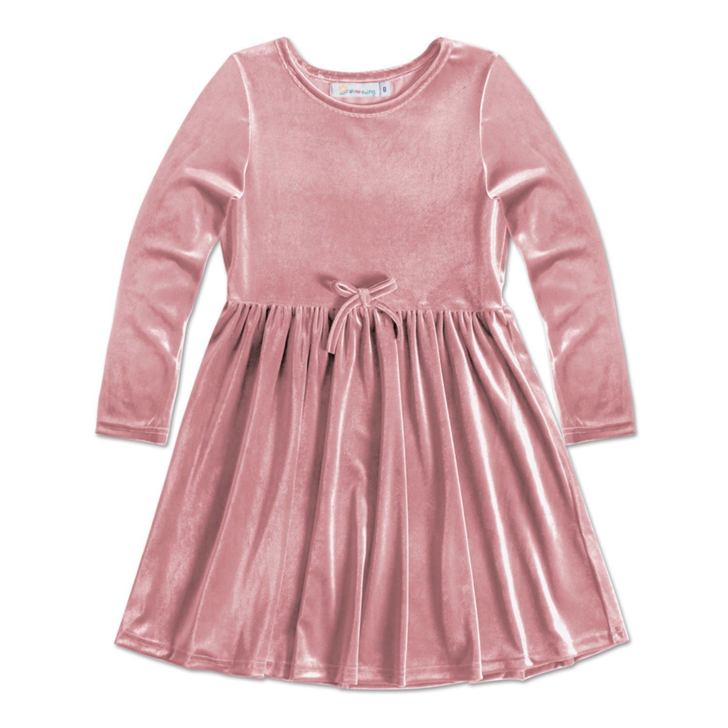 pink velvet bow dress Lola + The Boys Pink Velvet Bow Princess Dress, 2
