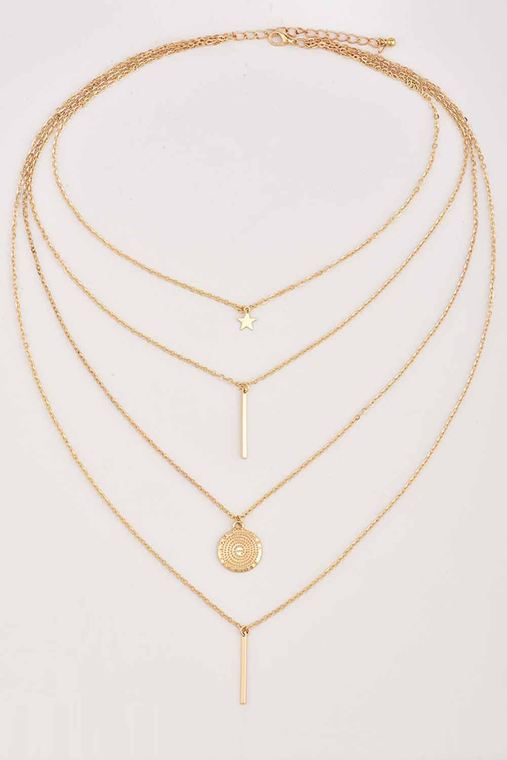 Threaded Pear Boho Multi-layered Pendant Necklace