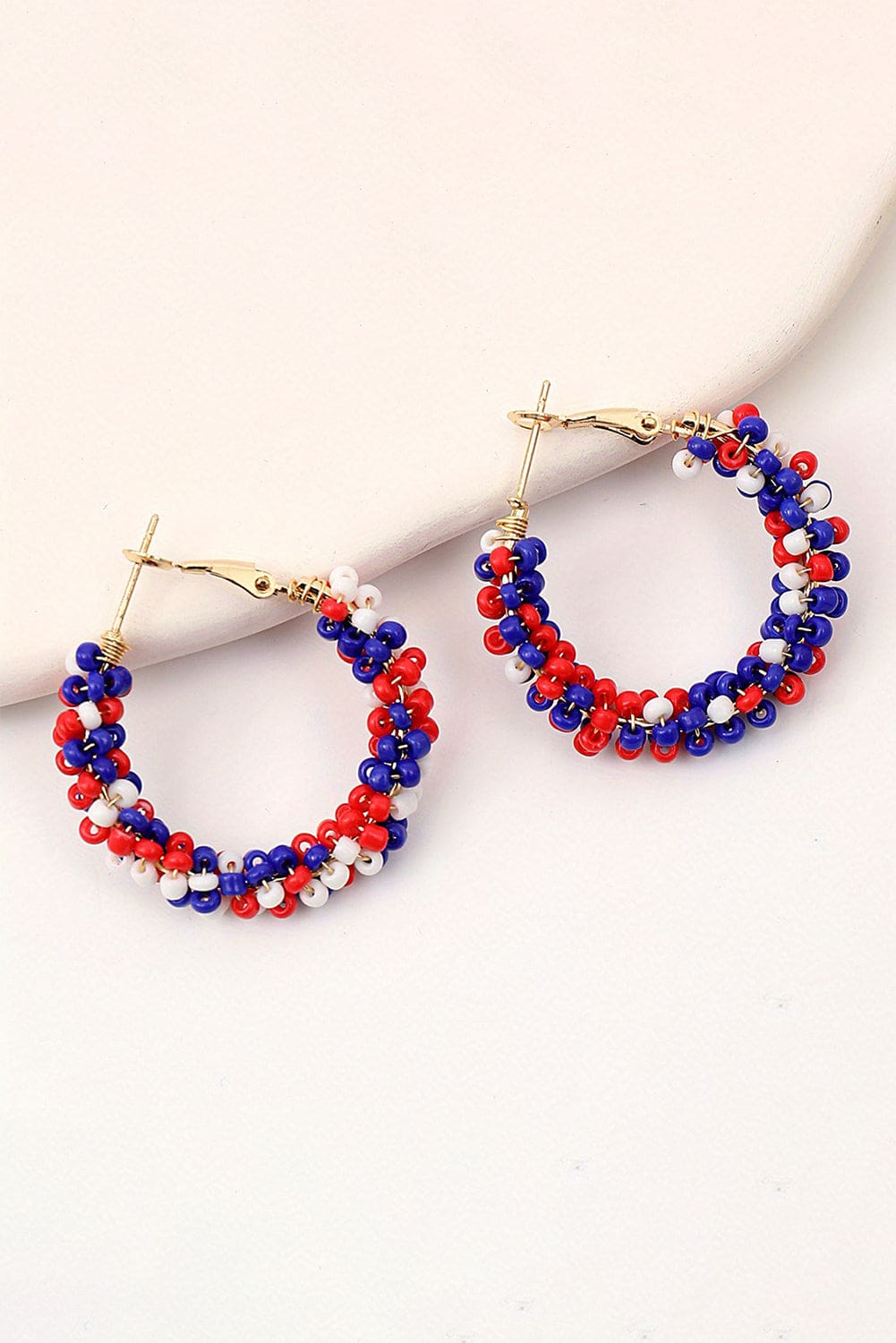 Threaded Pear Celebration Beaded Hoop Earrings