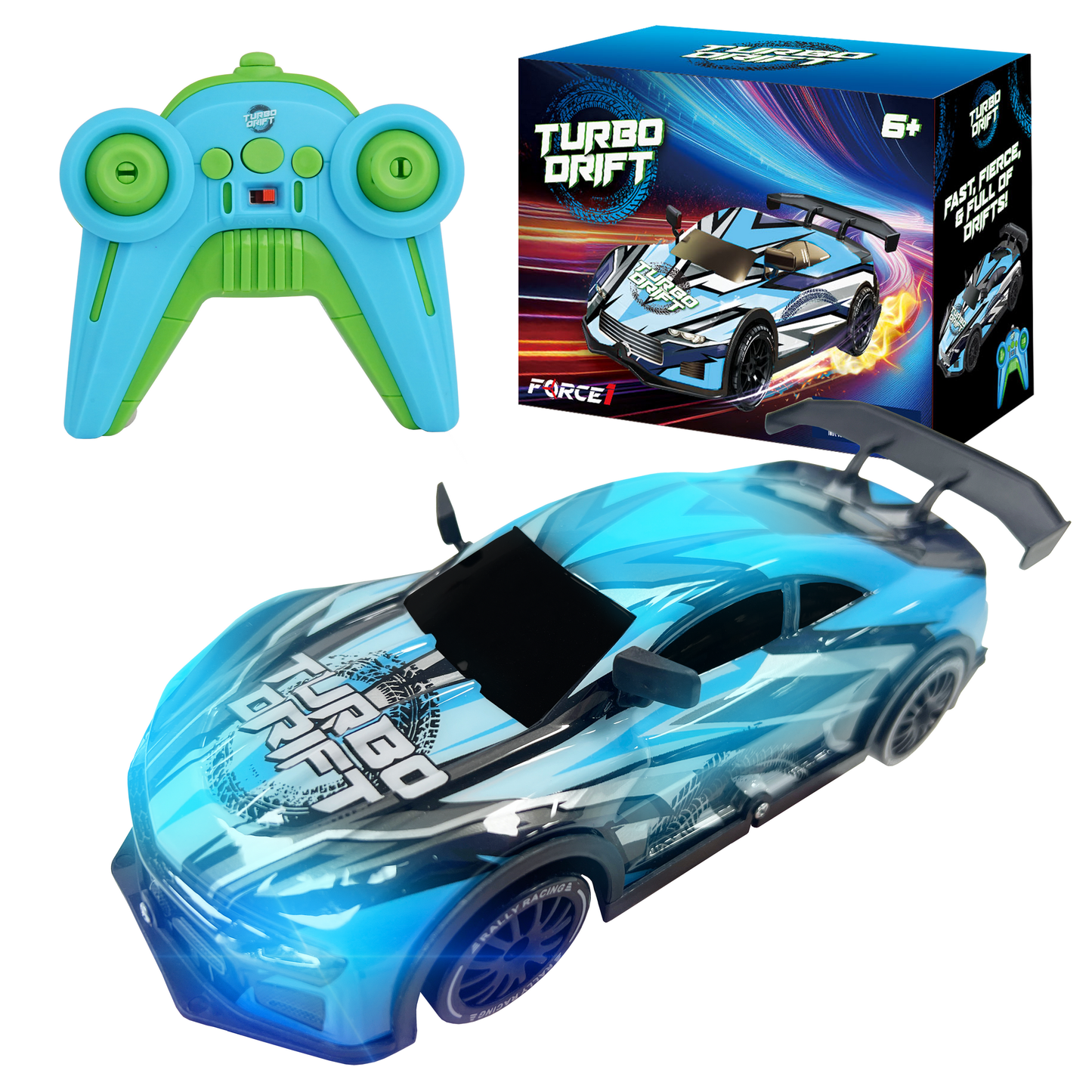 Blue car and blue remote-