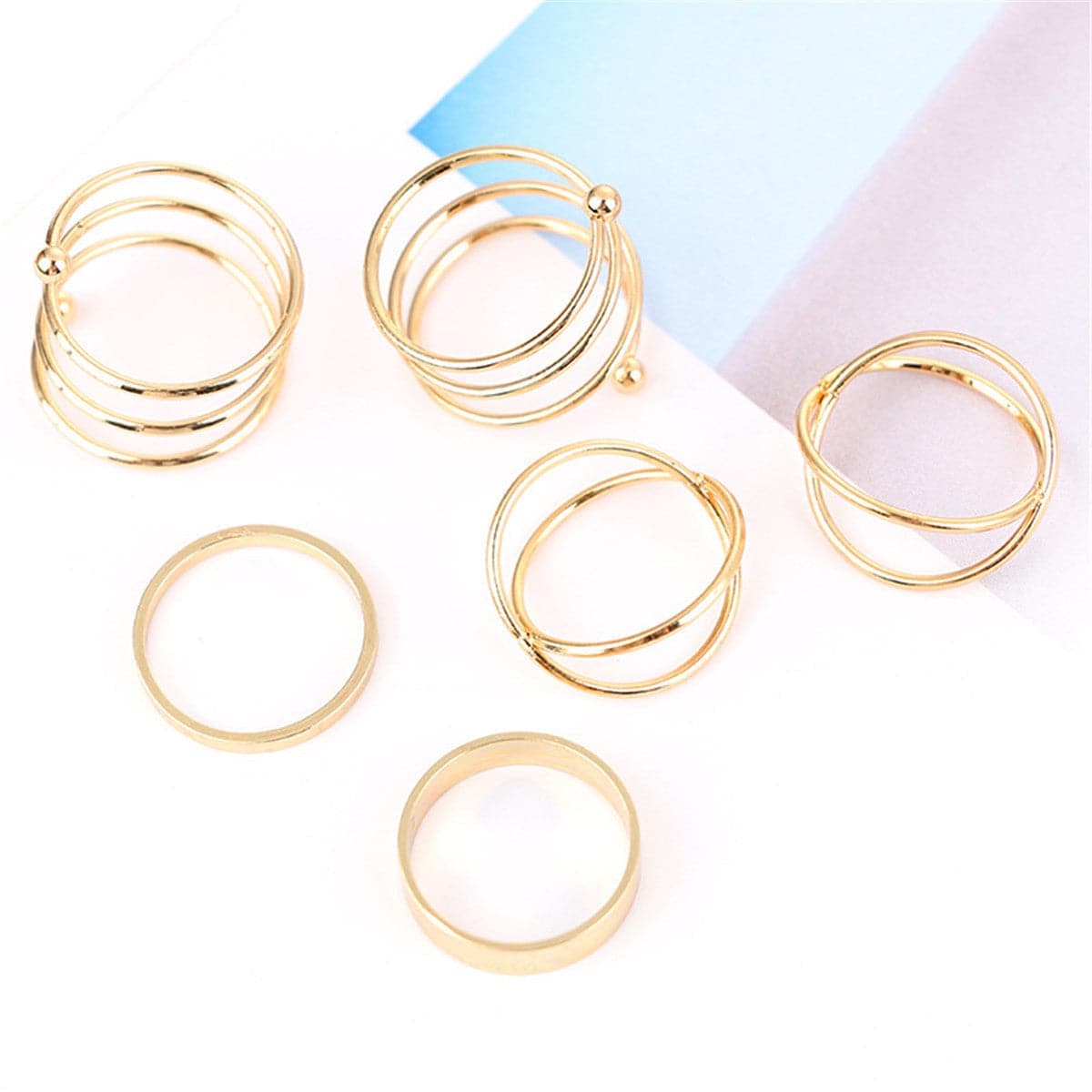 Goldtone Simplicity Stackable Ring Set