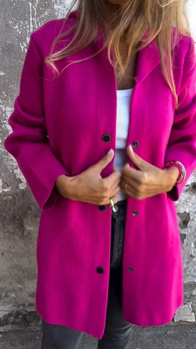 MANDOTOS Hooded Cardigan Single-Breasted Loose Red Jacket