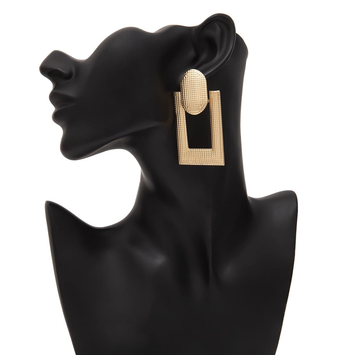 Goldtone Open Rectangle Drop Earrings