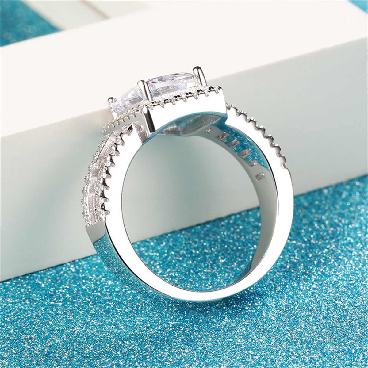 Cubic Zirconia & Crystal Silvertone Radiant-Cut Ring-4