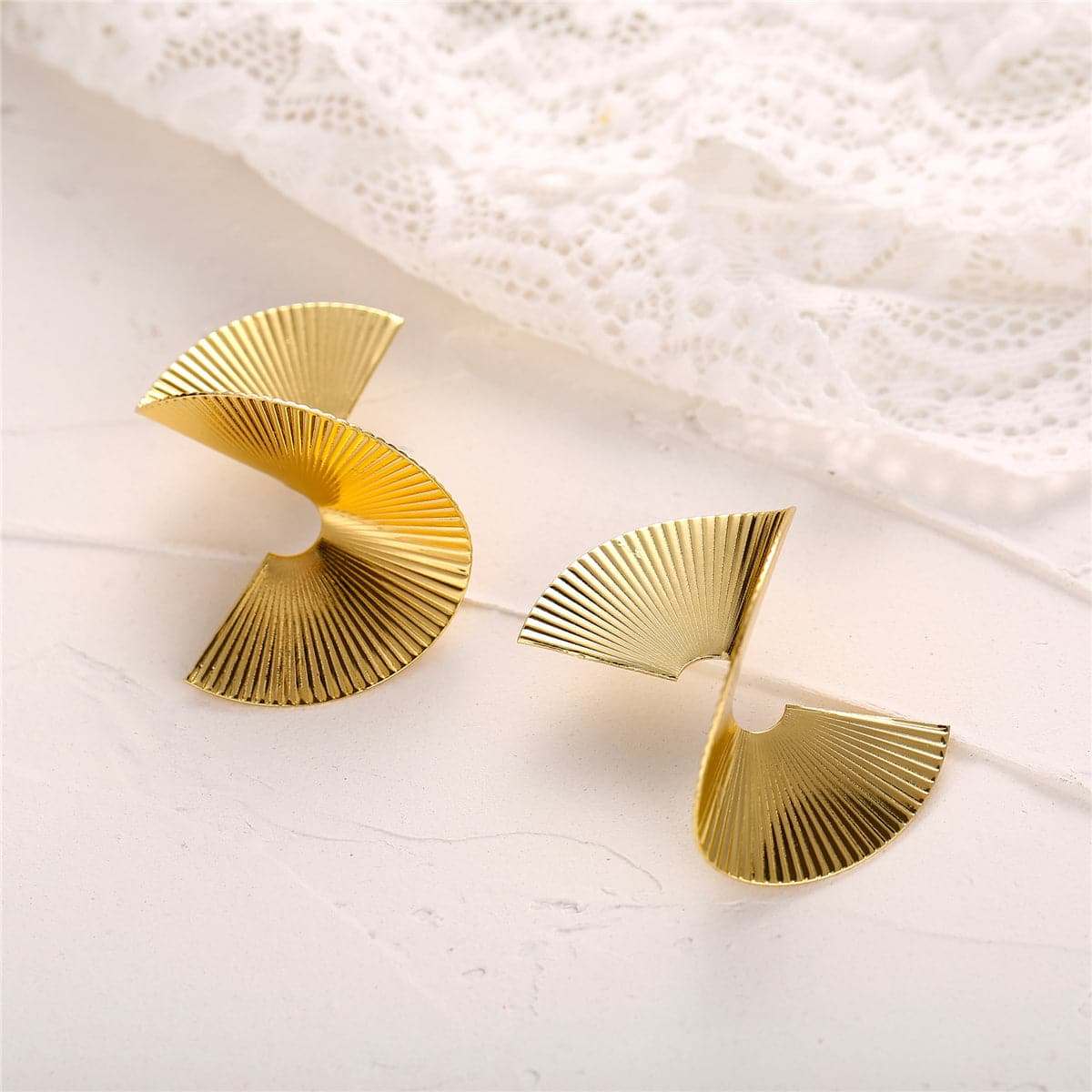 Goldtone Spiral Stud Earring