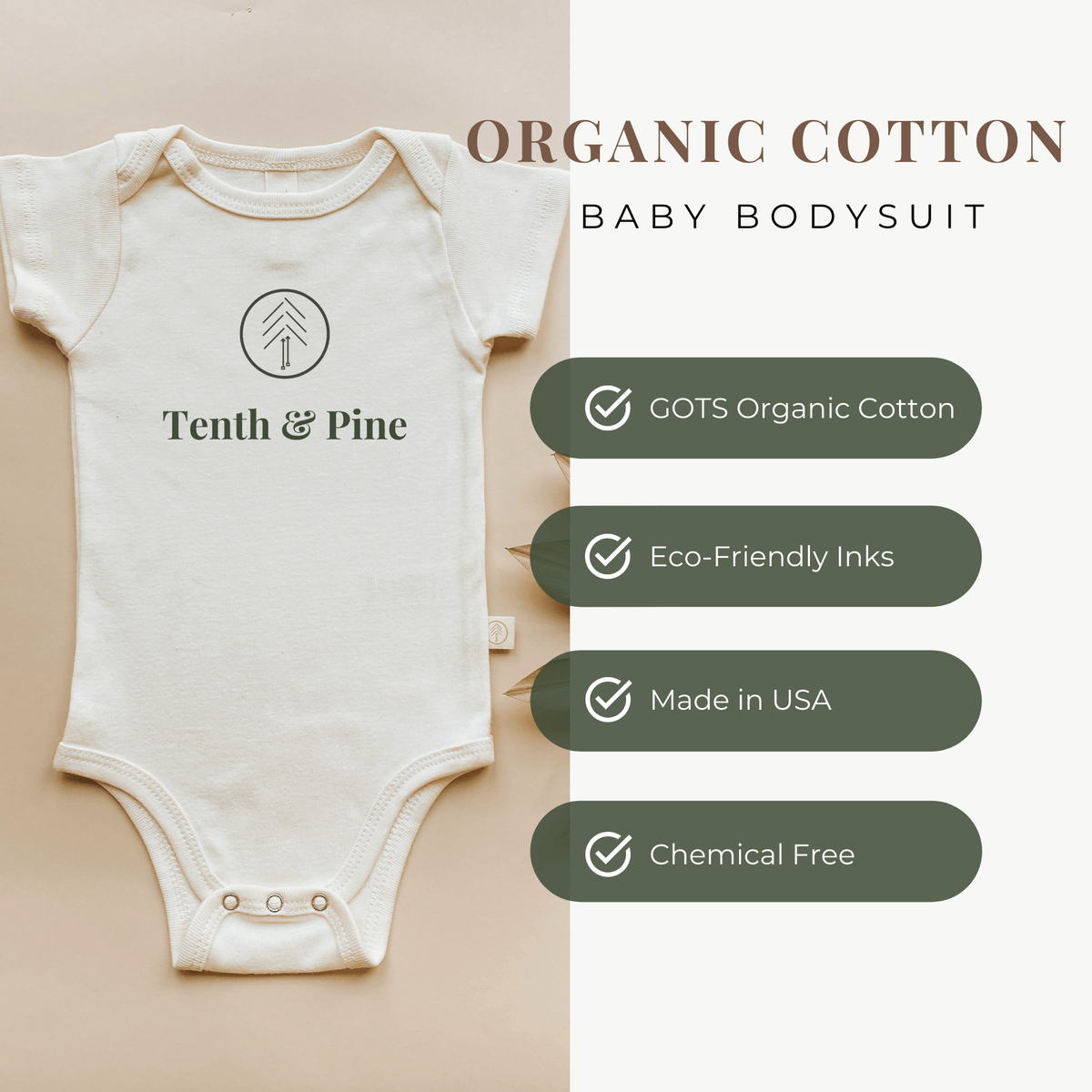 Tenth & Pine Keep Going & Keep Growing Organic Cotton Baby Bodysuit