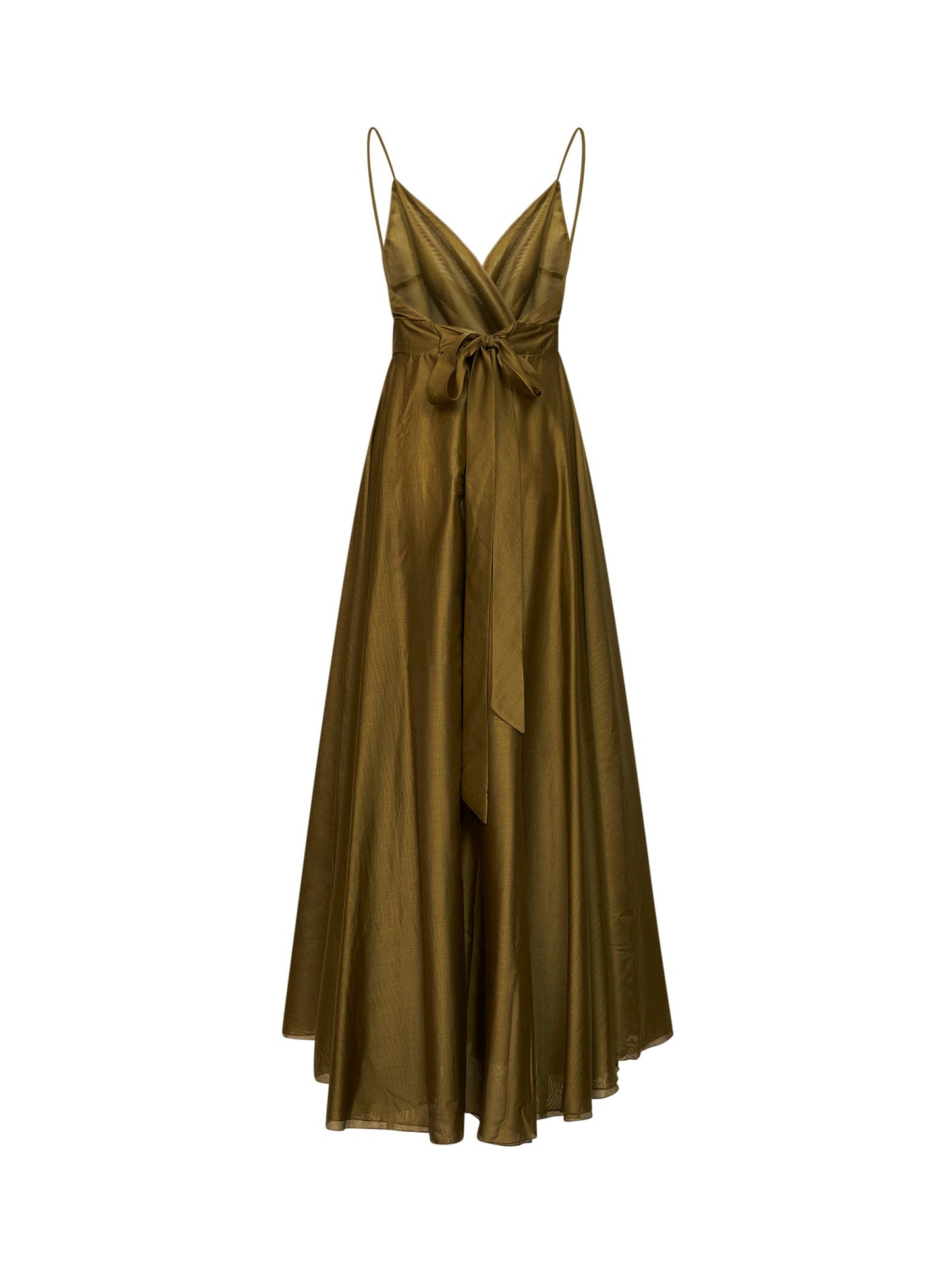 Long Lyocell Blend Dress in Green