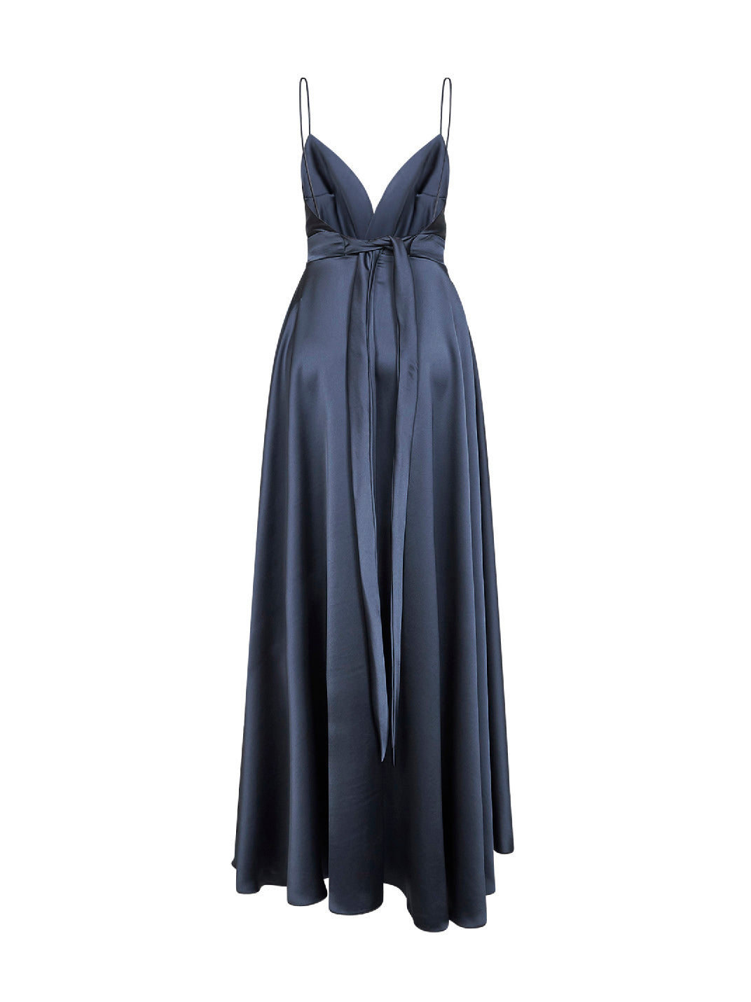 Long Dress Lead Grey Satin