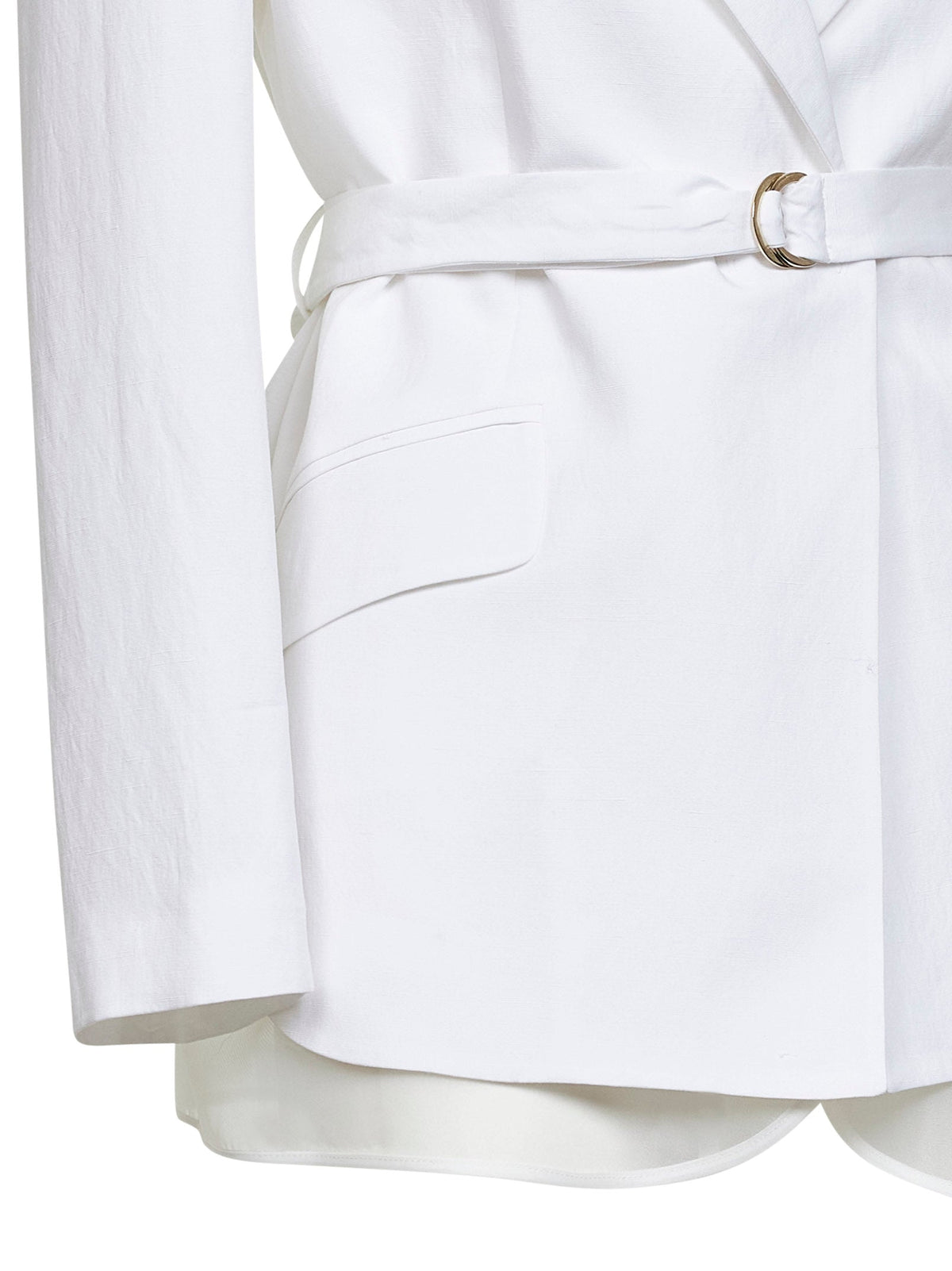 Belted Blazer Goody White Viscose/Linen