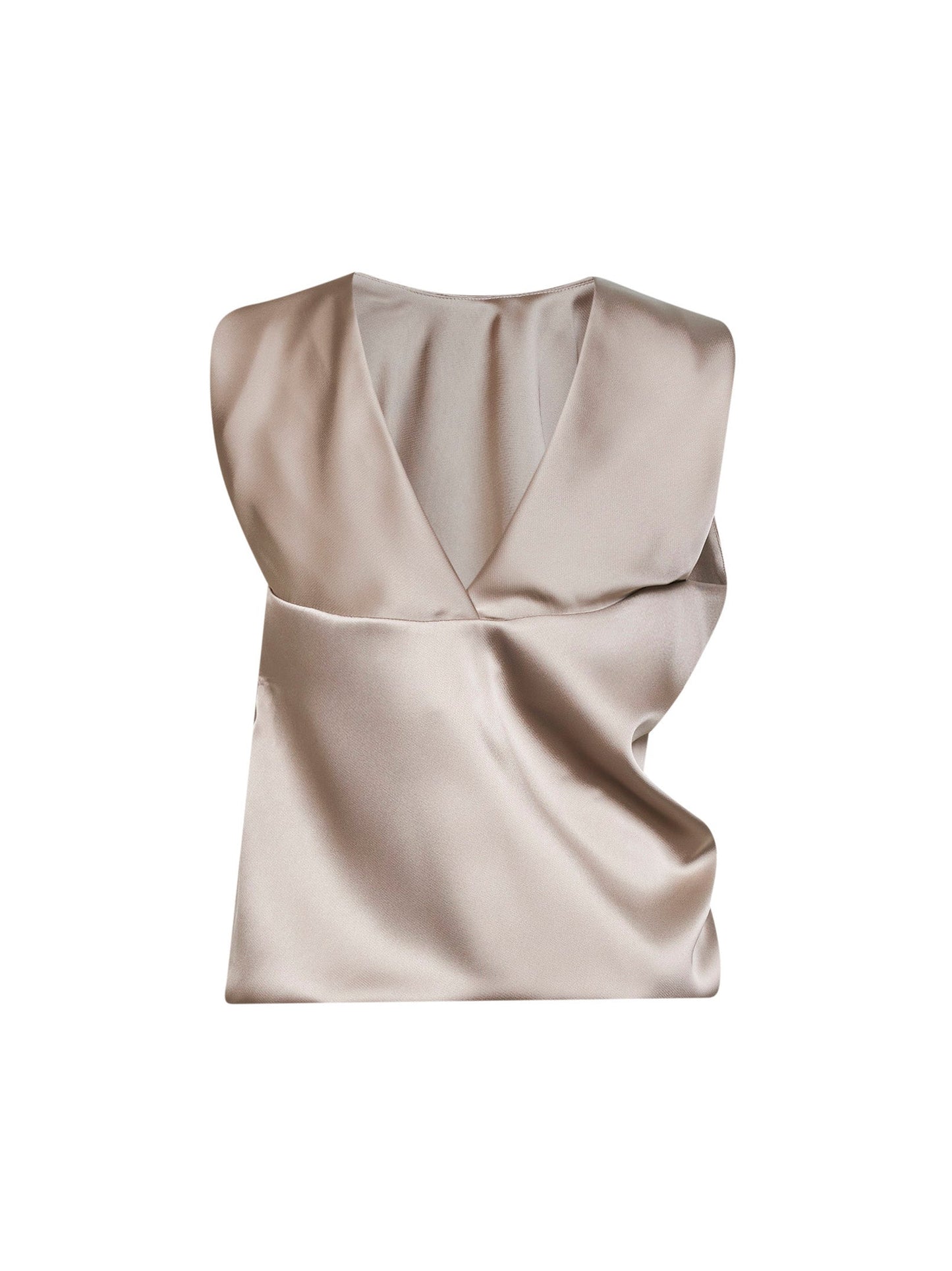 Draped Top Chalk Satin