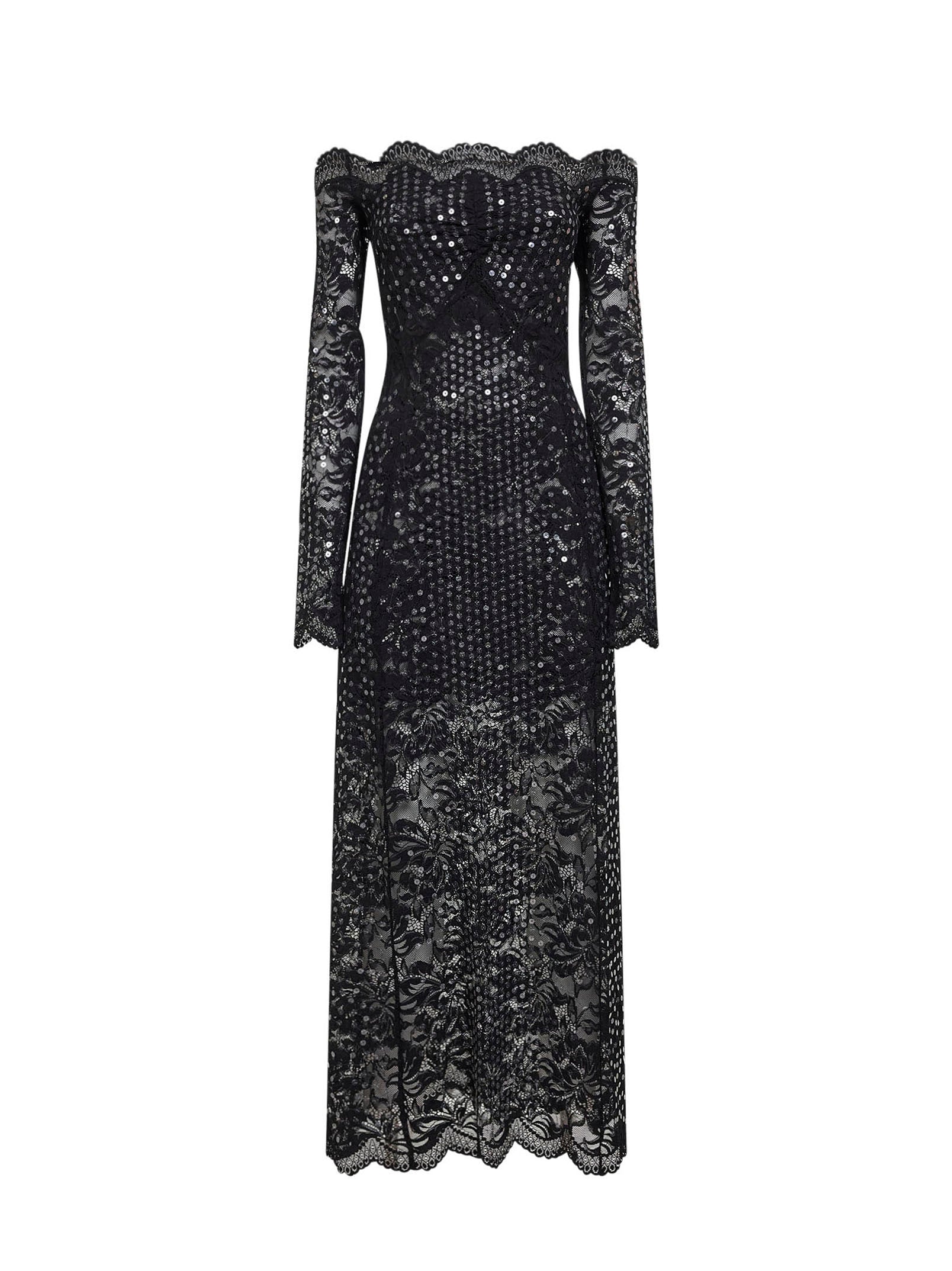 Midi Dress Black Embroidered-Sequins – Zulily