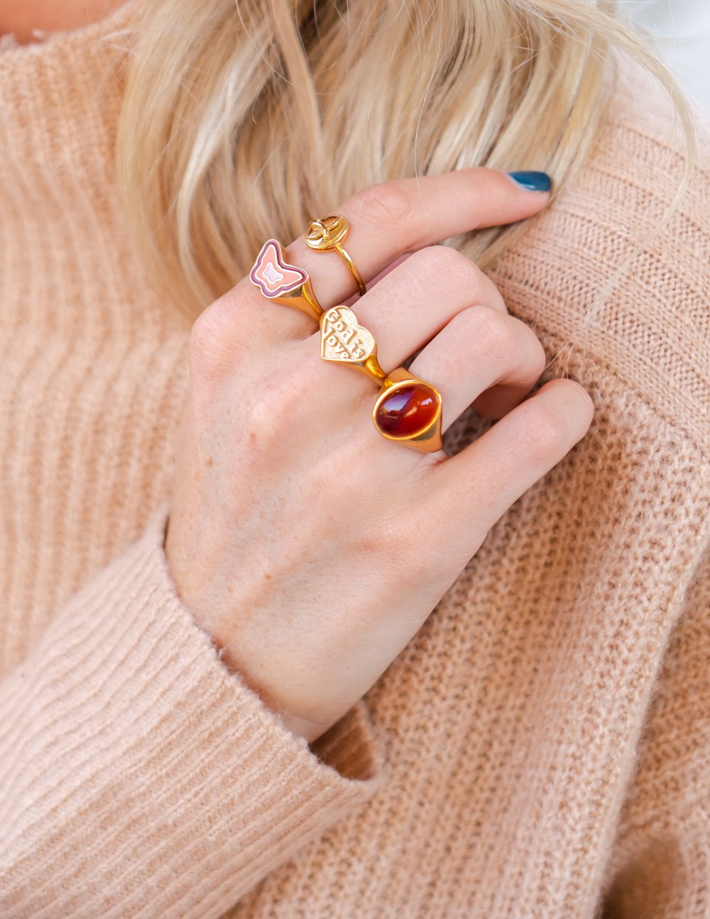 Elevated Faith Pink Enamel Butterfly Ring