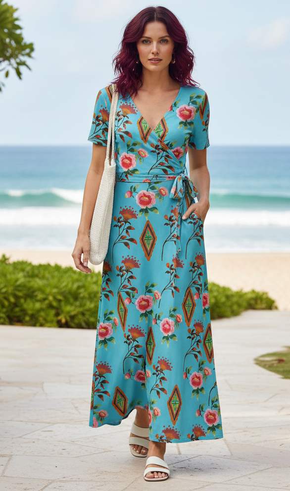 short sleeve floral maxi dress Baltic Born Womens Naomi | Black Perfect for afternoon tea or garden weddings PRETTYGARDEN Women's Maxi Dress Resort
