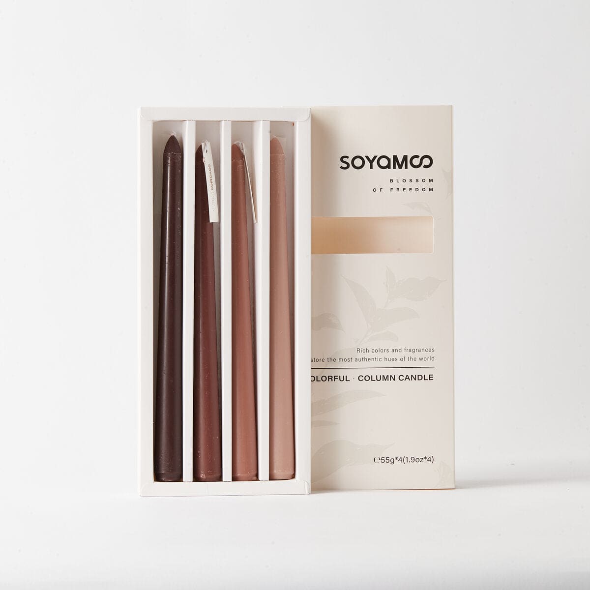 SOYAMOO Latte Cream Ombre Taper Candles