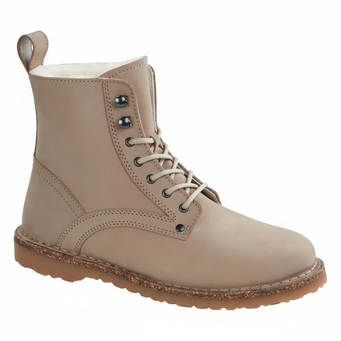 Birkenstock Unisex Bryson Shearling Nubuck Leather Beige Taupe