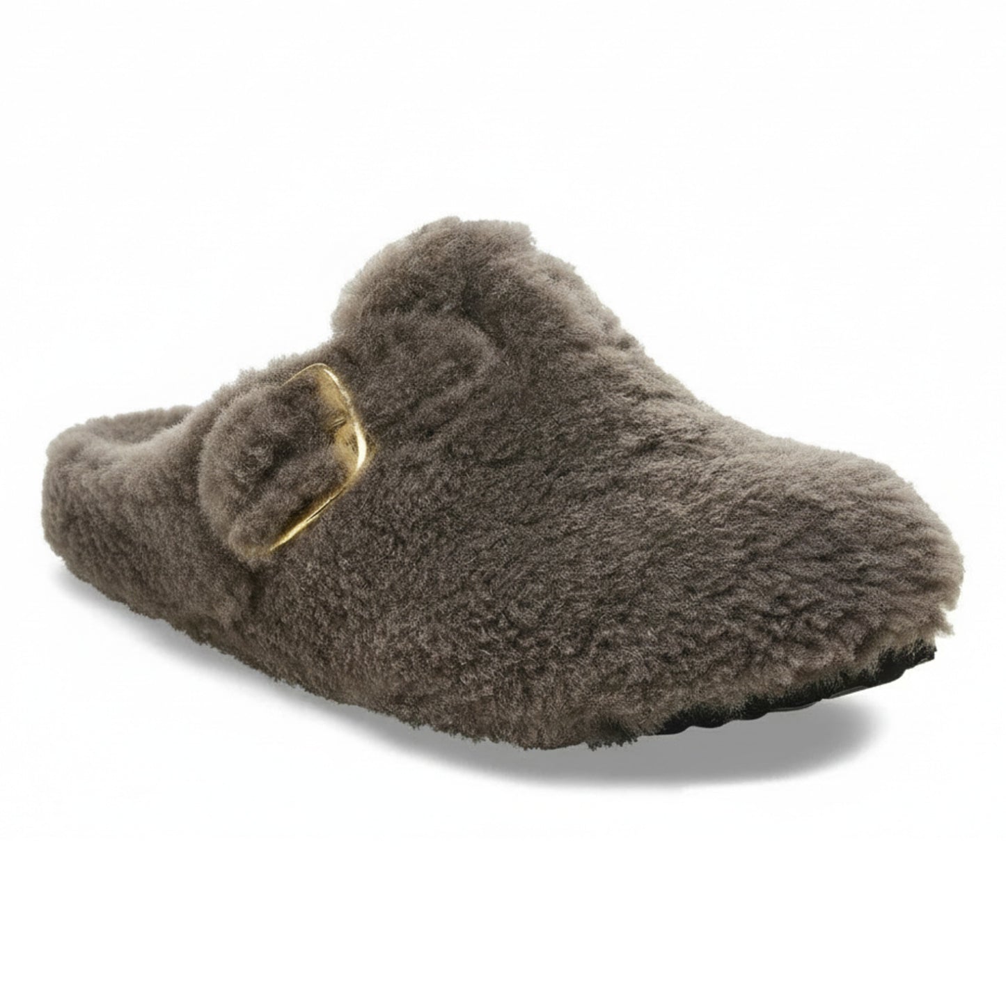 Birkenstock Unisex Boston Big Buckle Teddy Rivet Logo Concrete Gray