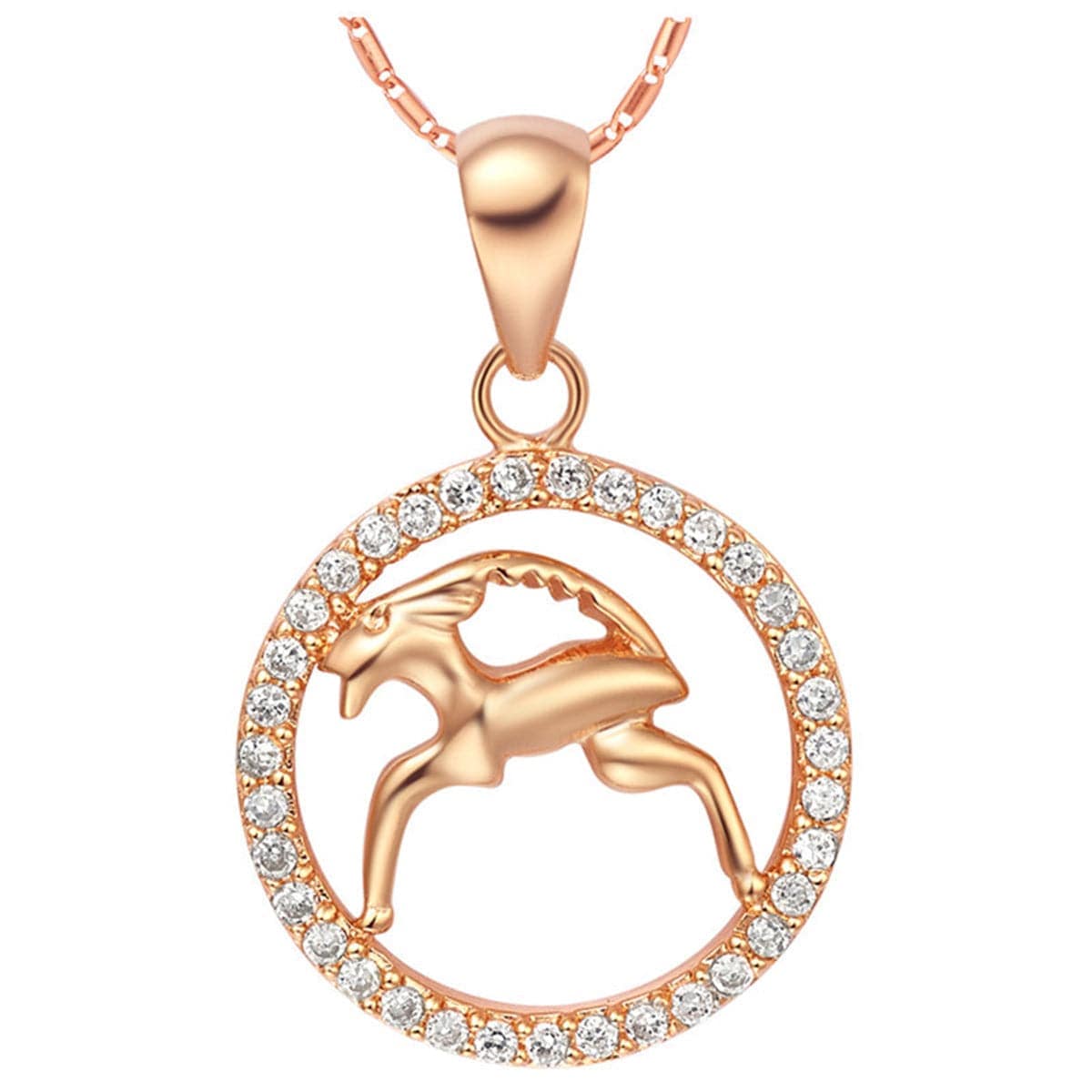 Cubic Zirconia & Rose Goldtone Scorpio Pendant Necklace