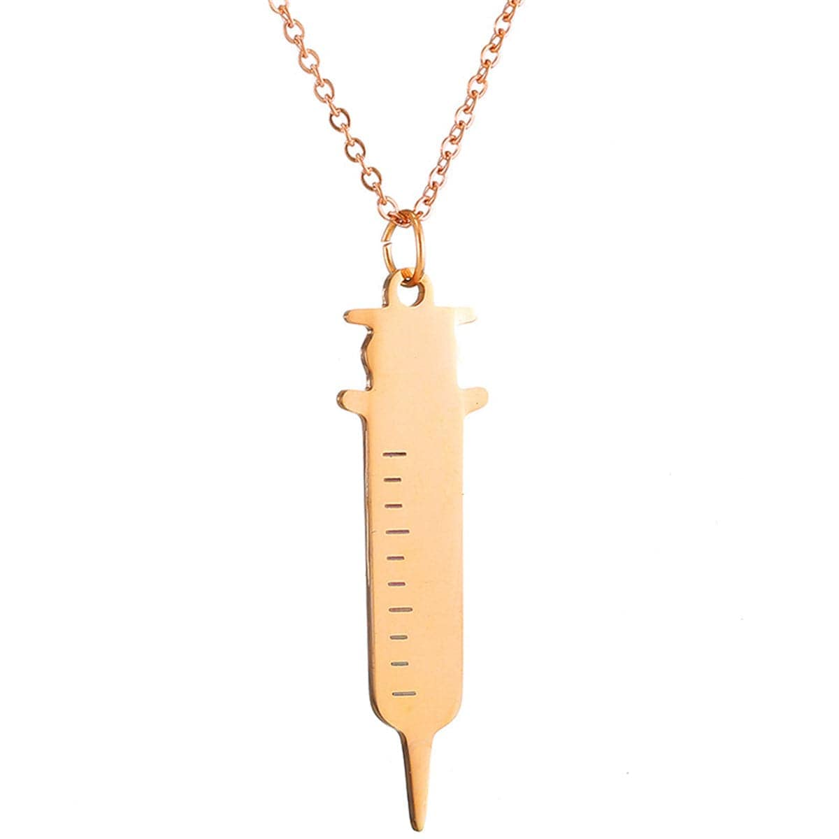Rose Goldtone Injector Pendant Necklace