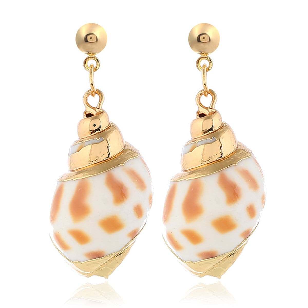 Shell & Goldtone Drop Earrings