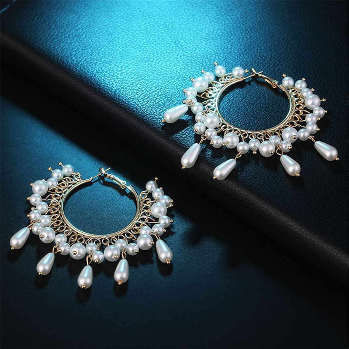 Pearl Group & Goldtone Hoop Earrings