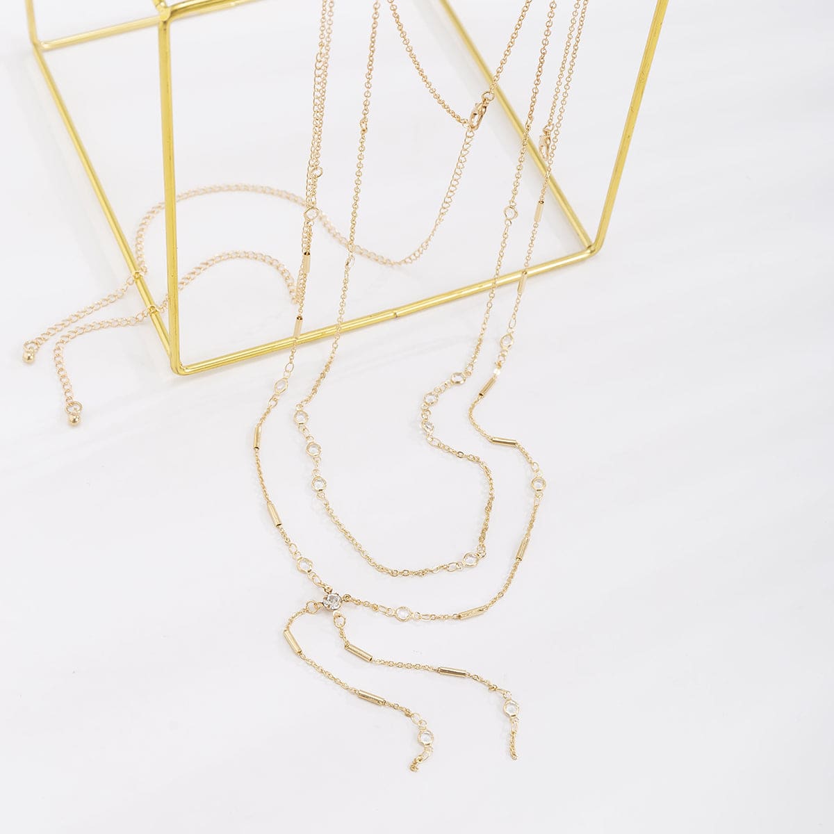 Cubic Zirconia & Goldtone Waist Chain Set