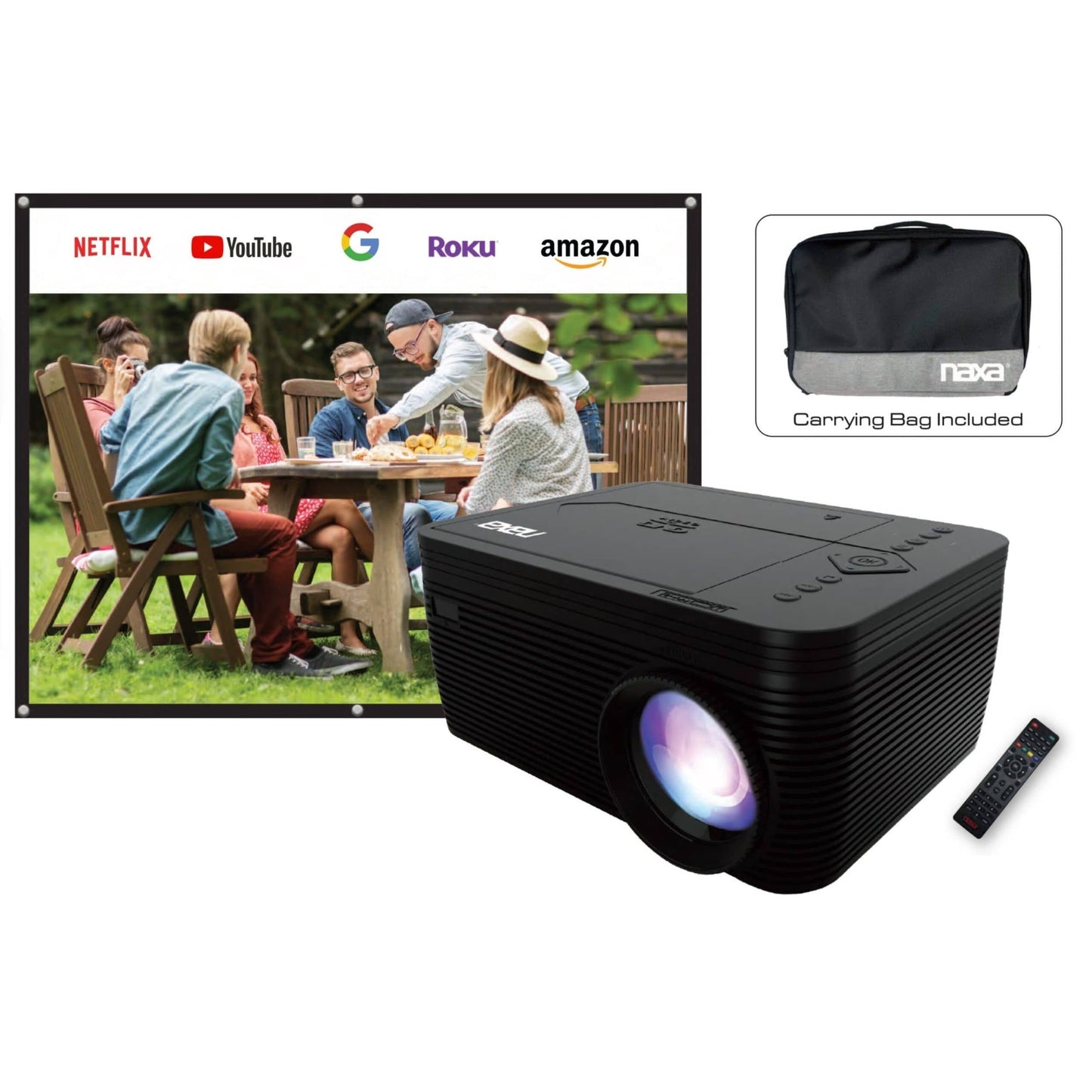 Naxa 150" Home Theater LCD Projector Combo - Black
