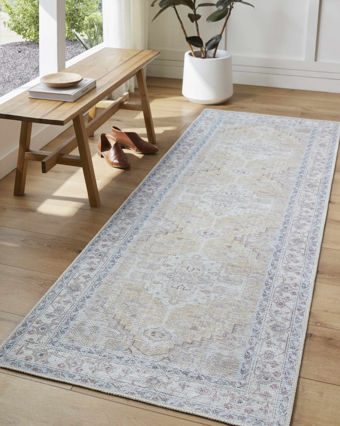 Reza Mustard Washable Rug - Clearance