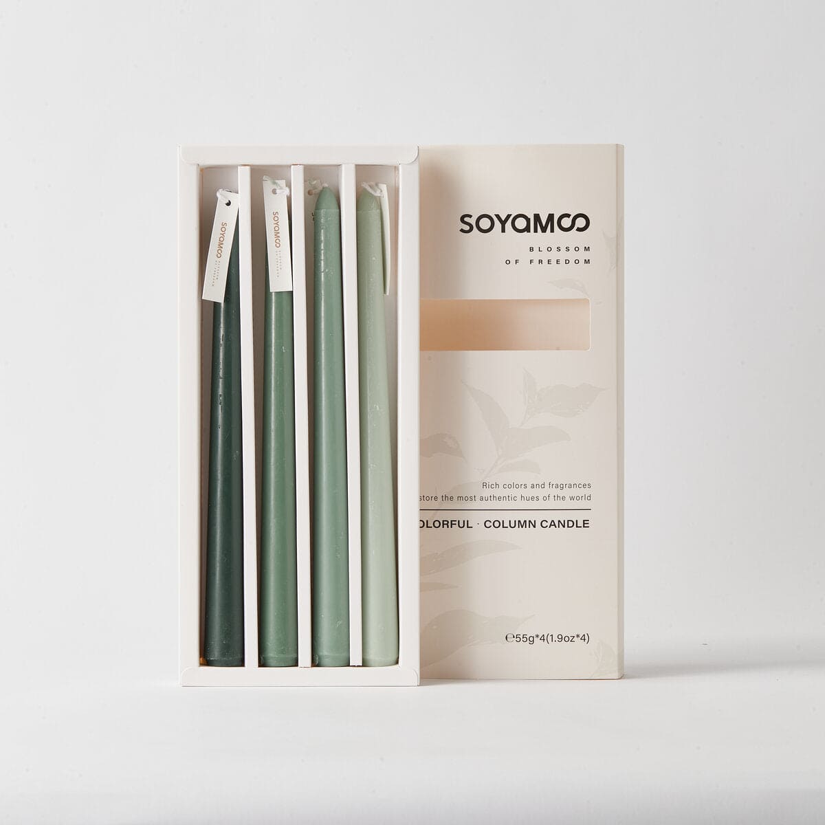 SOYAMOO Ebony Bergamot Ombre Taper Candles