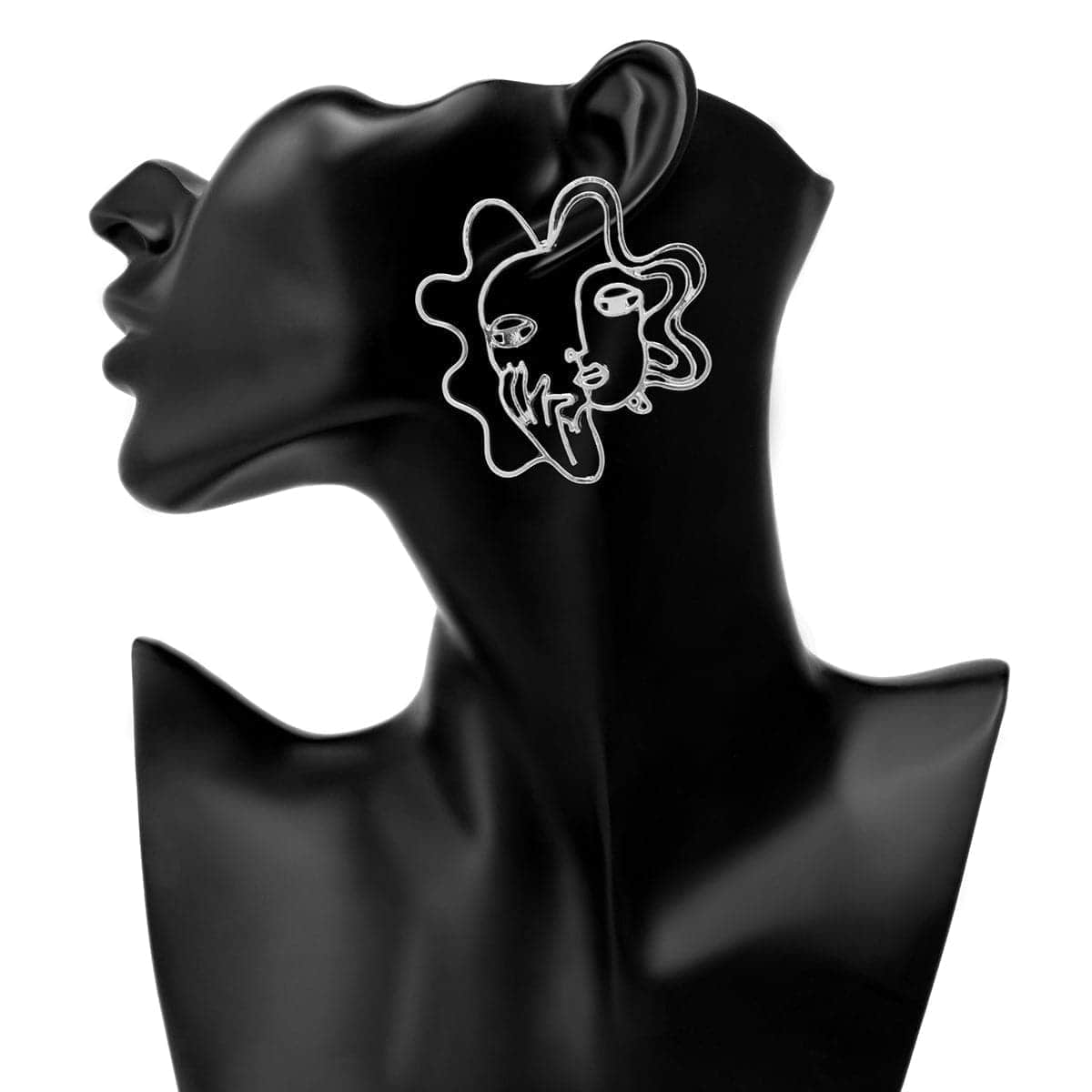 Silvertone Woman Filigree Drop Earrings