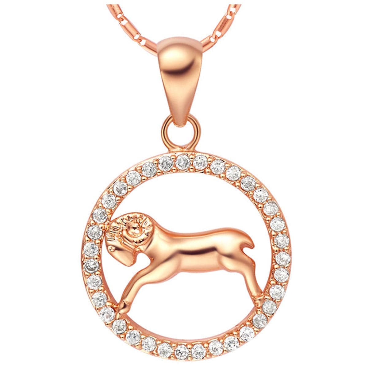 Cubic Zirconia & Rose Goldtone Aries Pendant Necklace