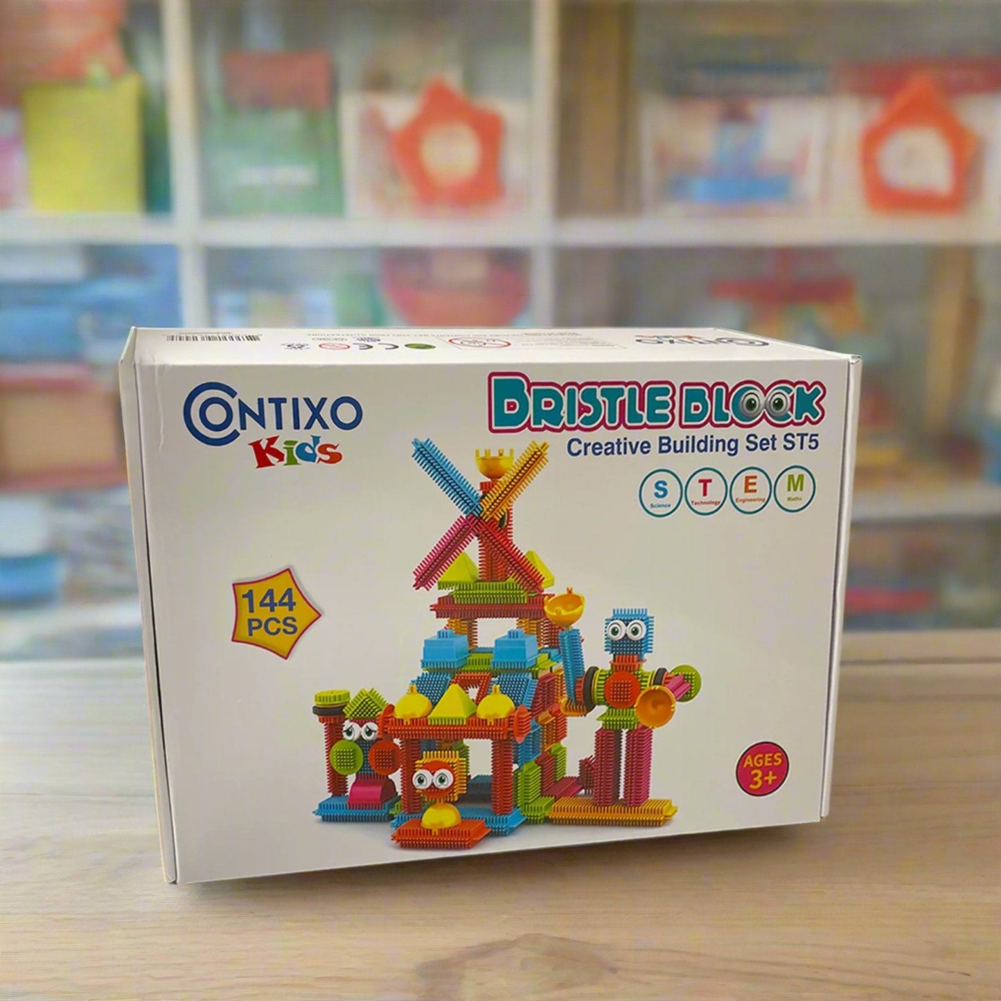 Contixo ST5 Bristle Shape STEM Blocks - 144 Pcs 3D Building Tiles Set