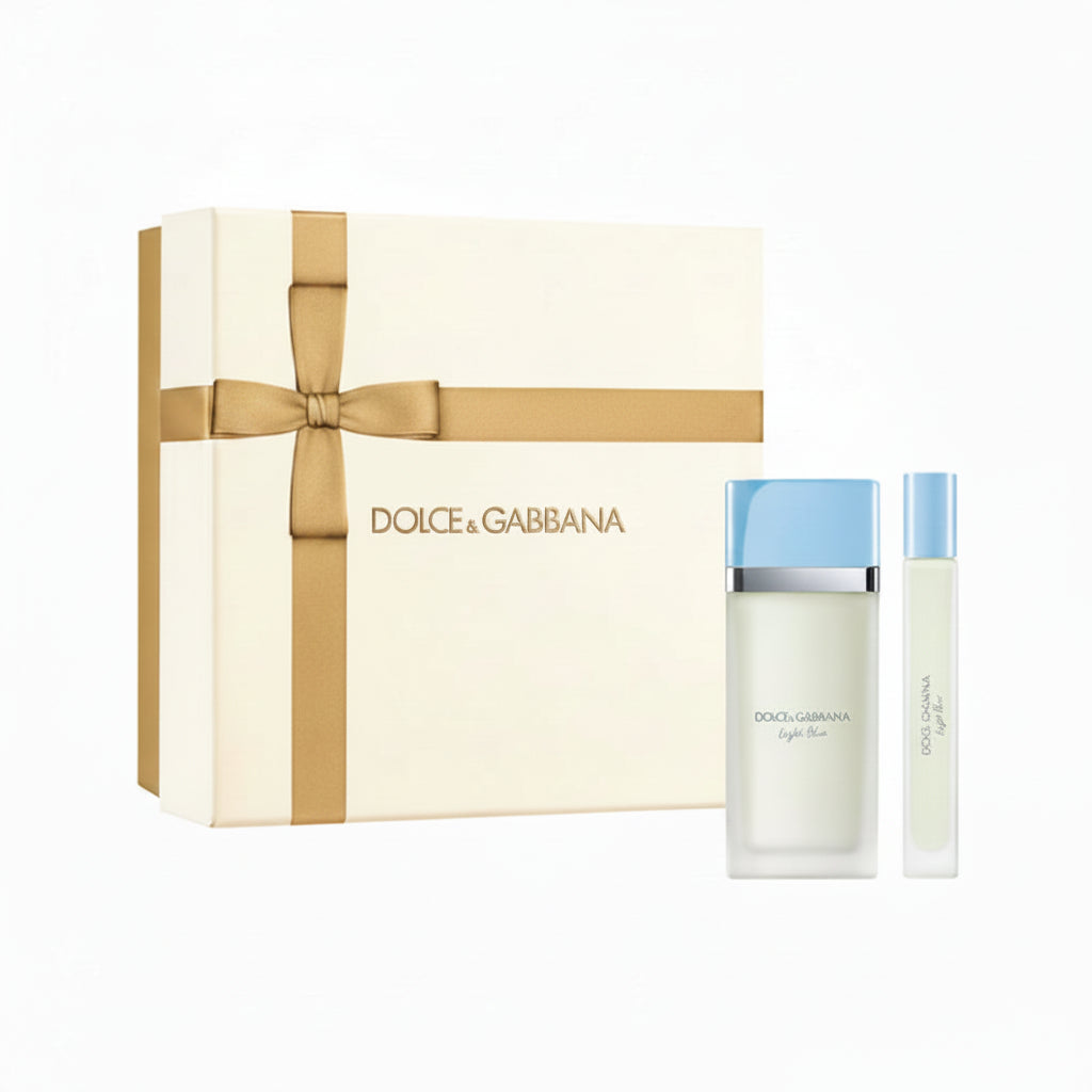 Dolce & Gabbana Light Blue 2 Pcs Set For Women: 3.38 oz Eau De Toilette Spray + 0.33 oz Eau De Toilette Spray