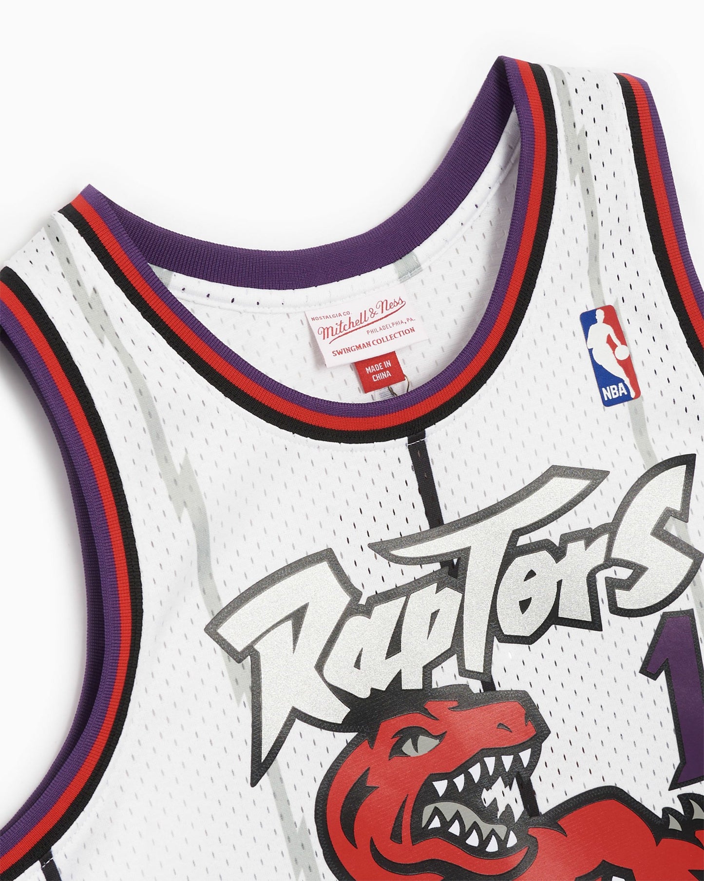 Men's Mitchell & Ness Cream Team Color Swingman Jersey Raptors 1998 Vince Carter