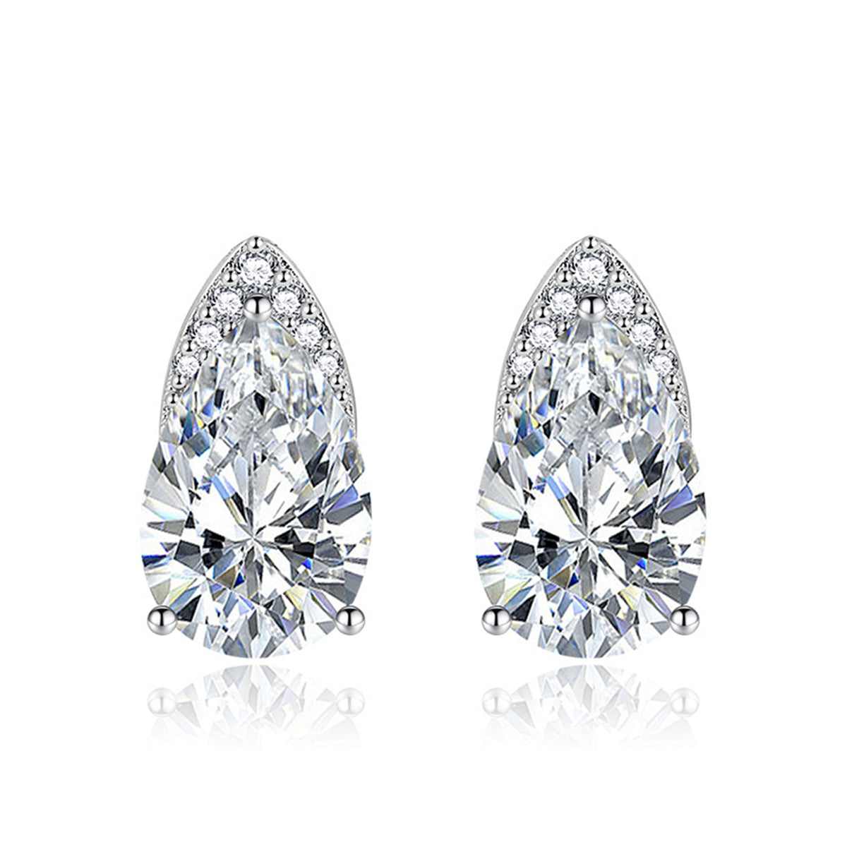 Clear Crystal & Cubic Zirconia Pear-Cut Stud Earrings