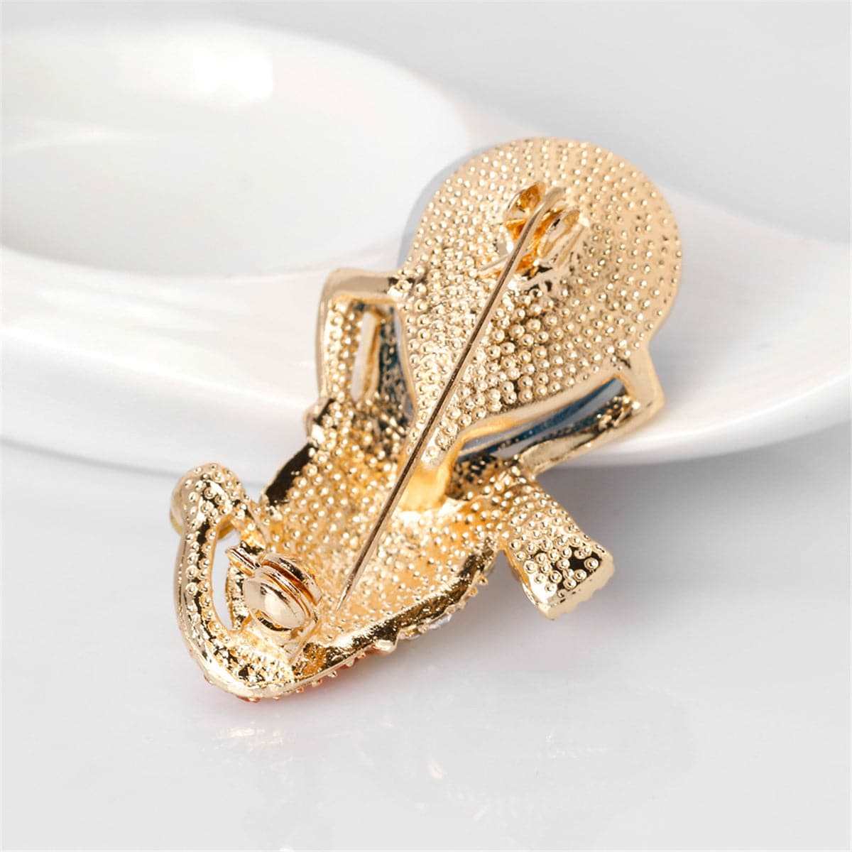 Crystal & Red Cubic Zirconia Snowman Brooch