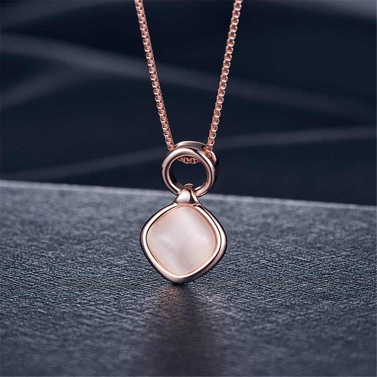 Pink & Rose Goldtone Pendant Necklace & Drop Earrings