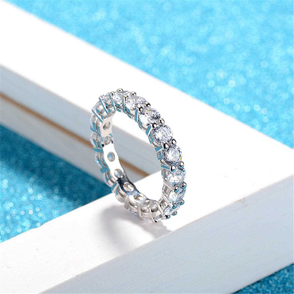 Crystal & Silvertone Eternity Band
