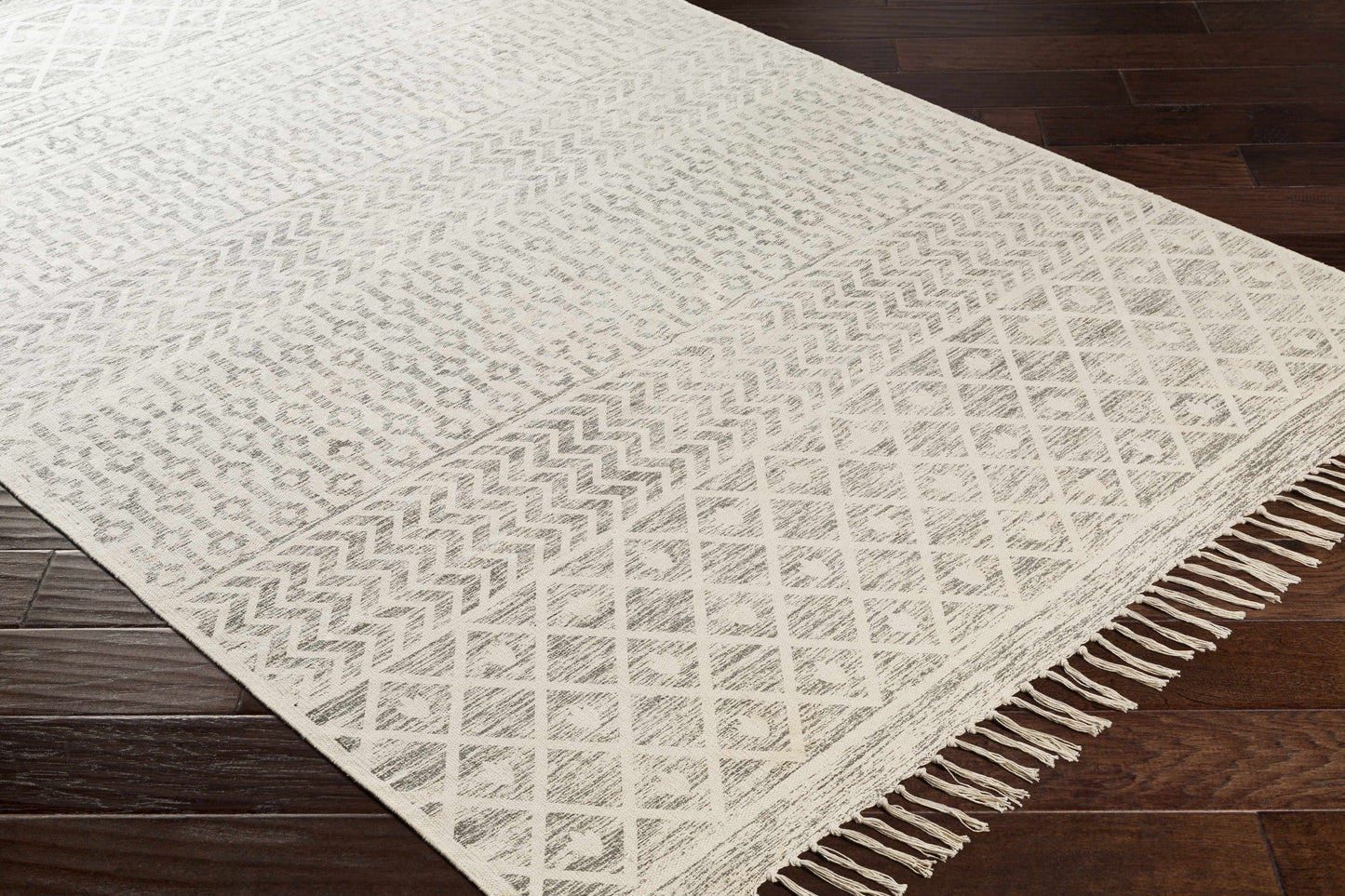Valyermo Beige Hand Woven Cotton Rug - Clearance