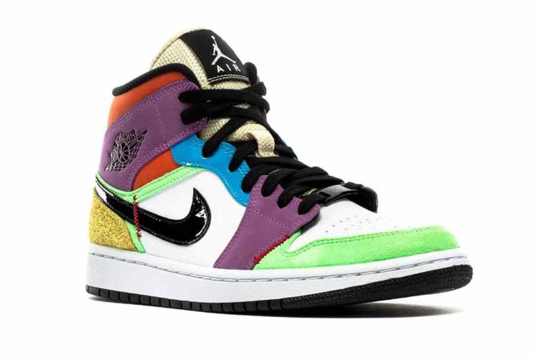 Air Jordan Women's Retro 1 Mid Se 'Multi Color 2022' Sneakers