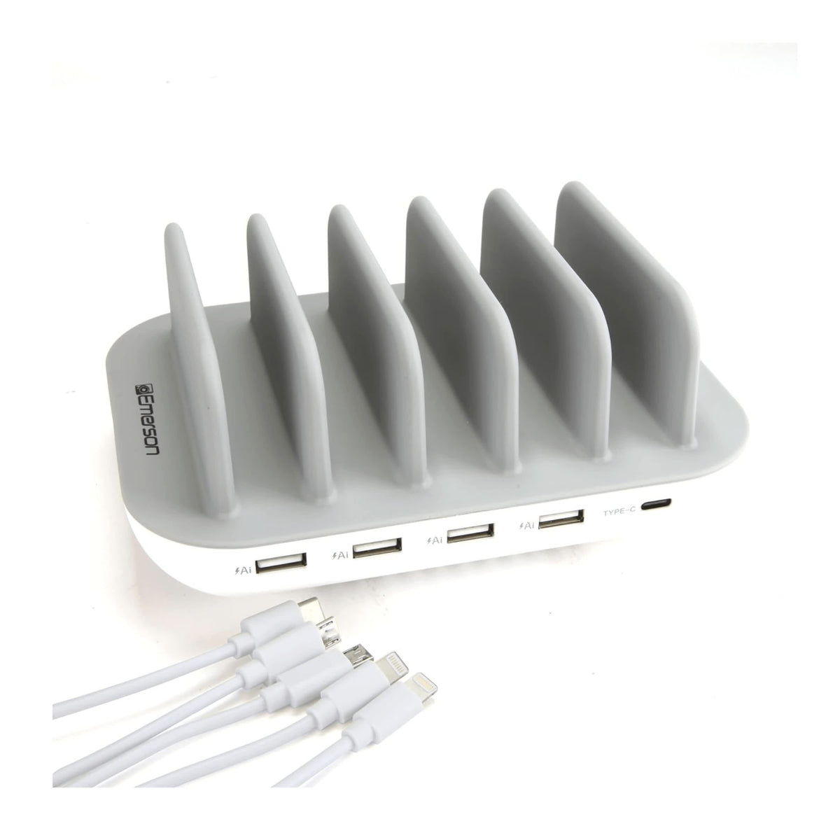 Emerson 5-Port USB Charging Station - White