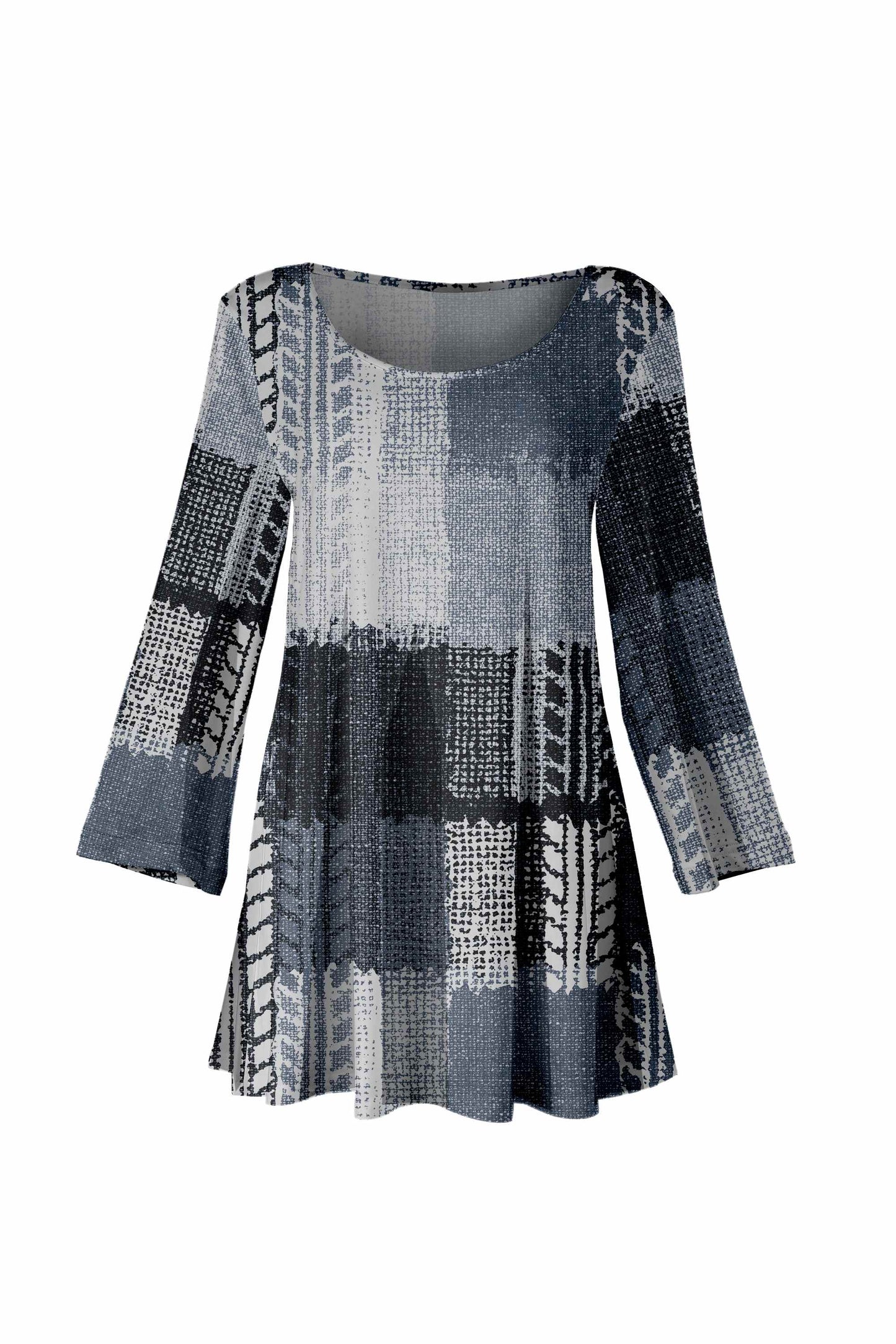 Blue and Grey Patchwork-