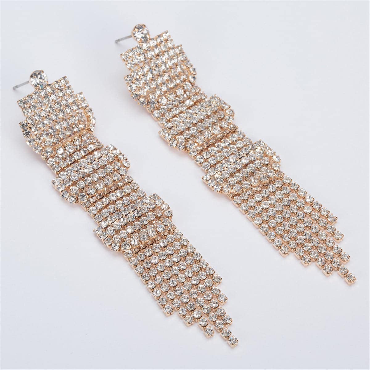 Cubic Zirconia & Goldtone Geometric Statement Drop Earrings