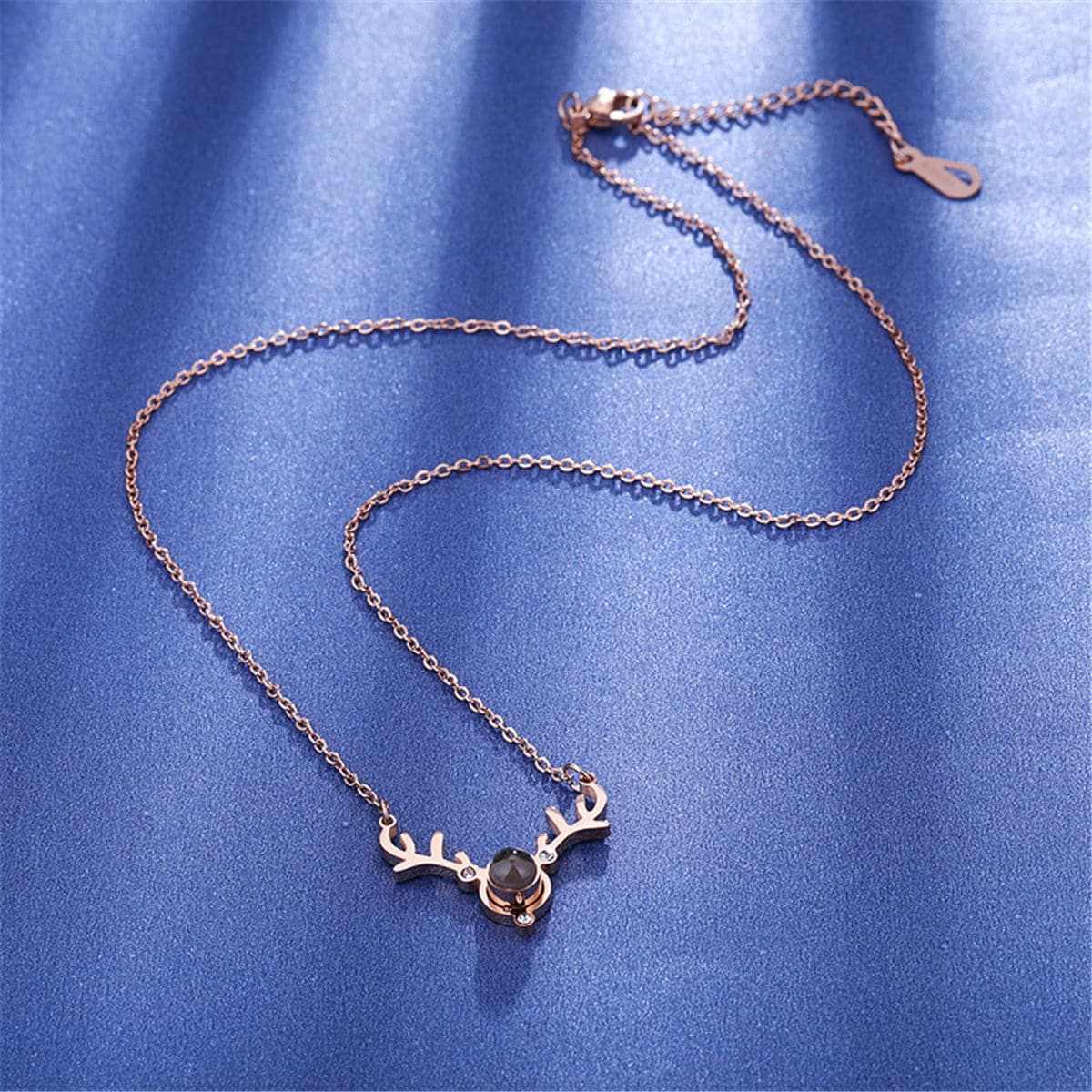 Cubic Zirconia & Crystal Antler Pendant Necklace