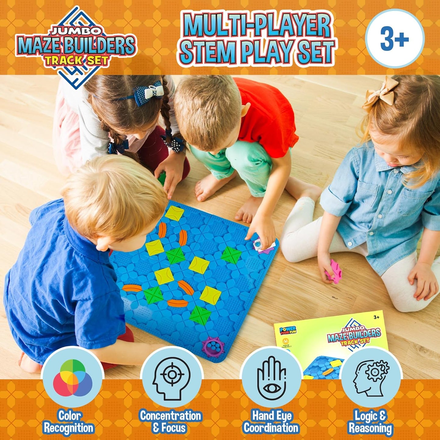 Blue, green, yello, orange and pink board game-