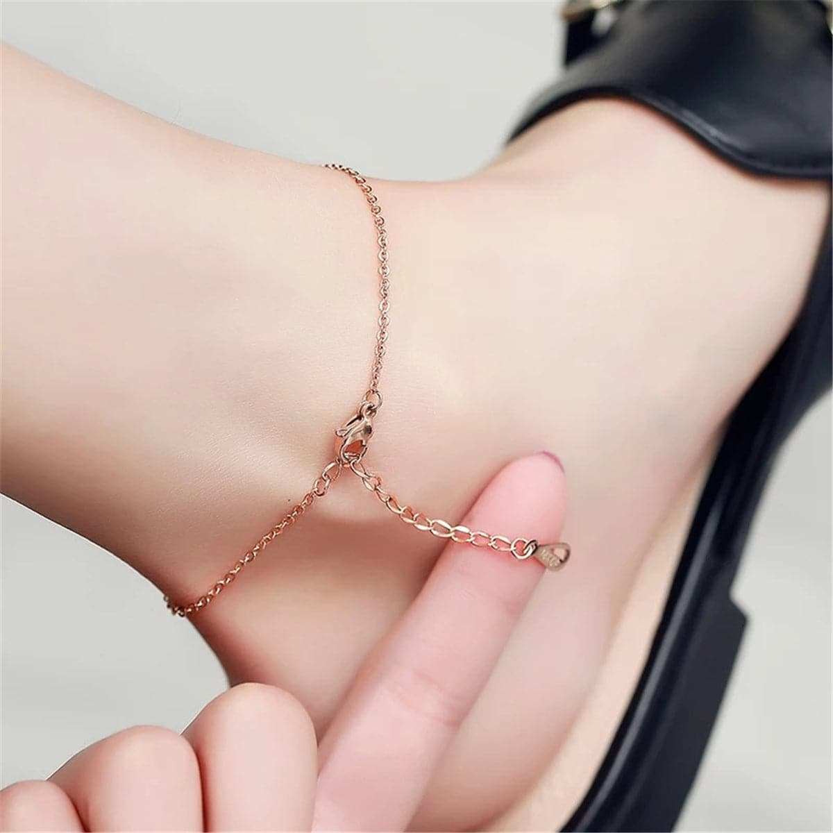 Rose Goldtone 'Lucky' Star Anklet