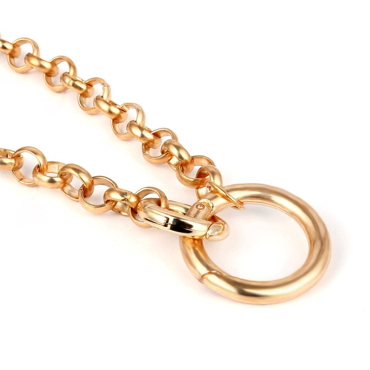 Goldtone Ring Chain Choker Necklace