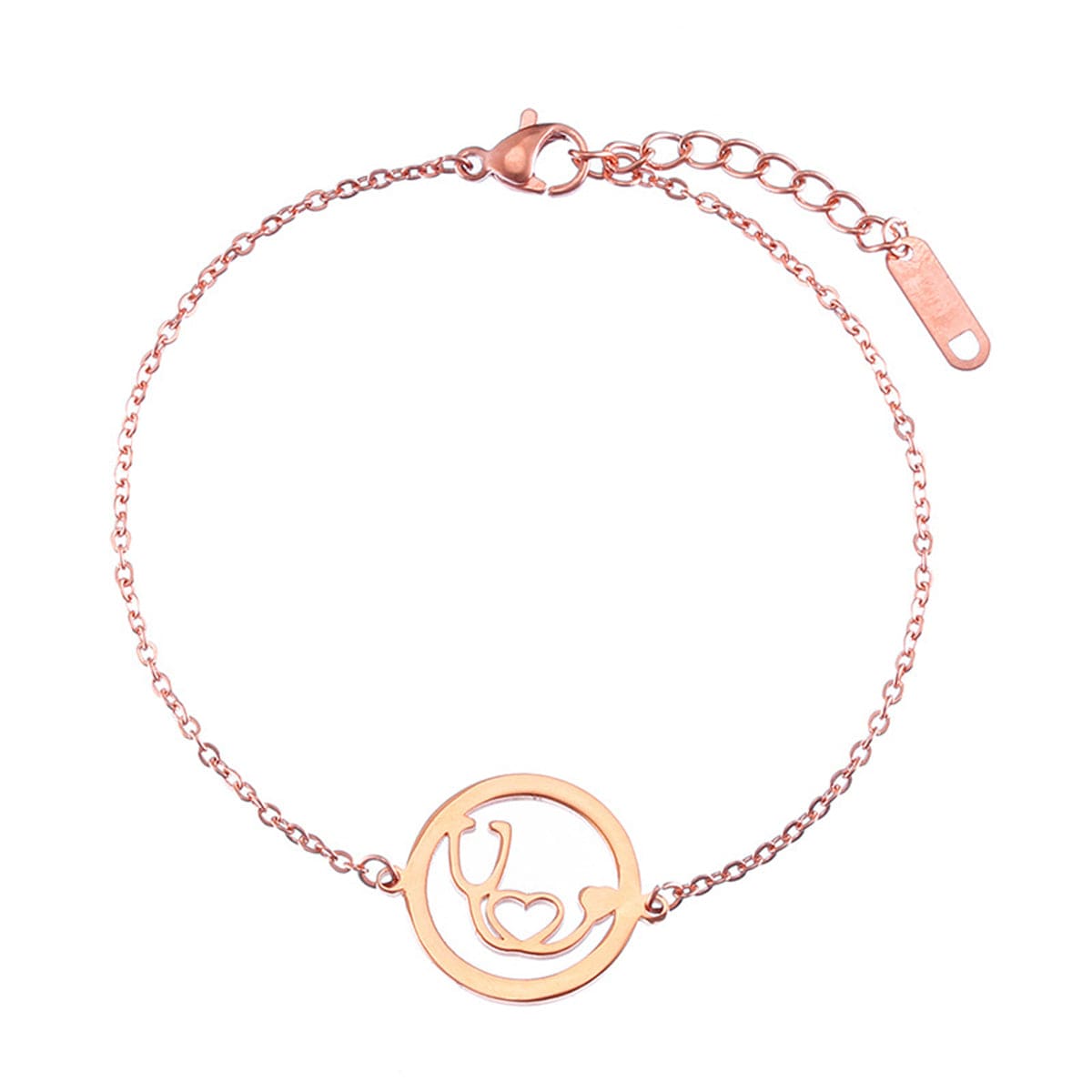 Rose Goldtone Stethoscope Charm Bracelet